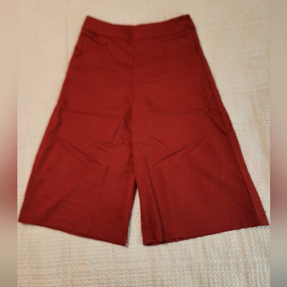 Hayden LA Women's Rust Wide Leg Split Skirt Side Zip Southwestern Small NWT